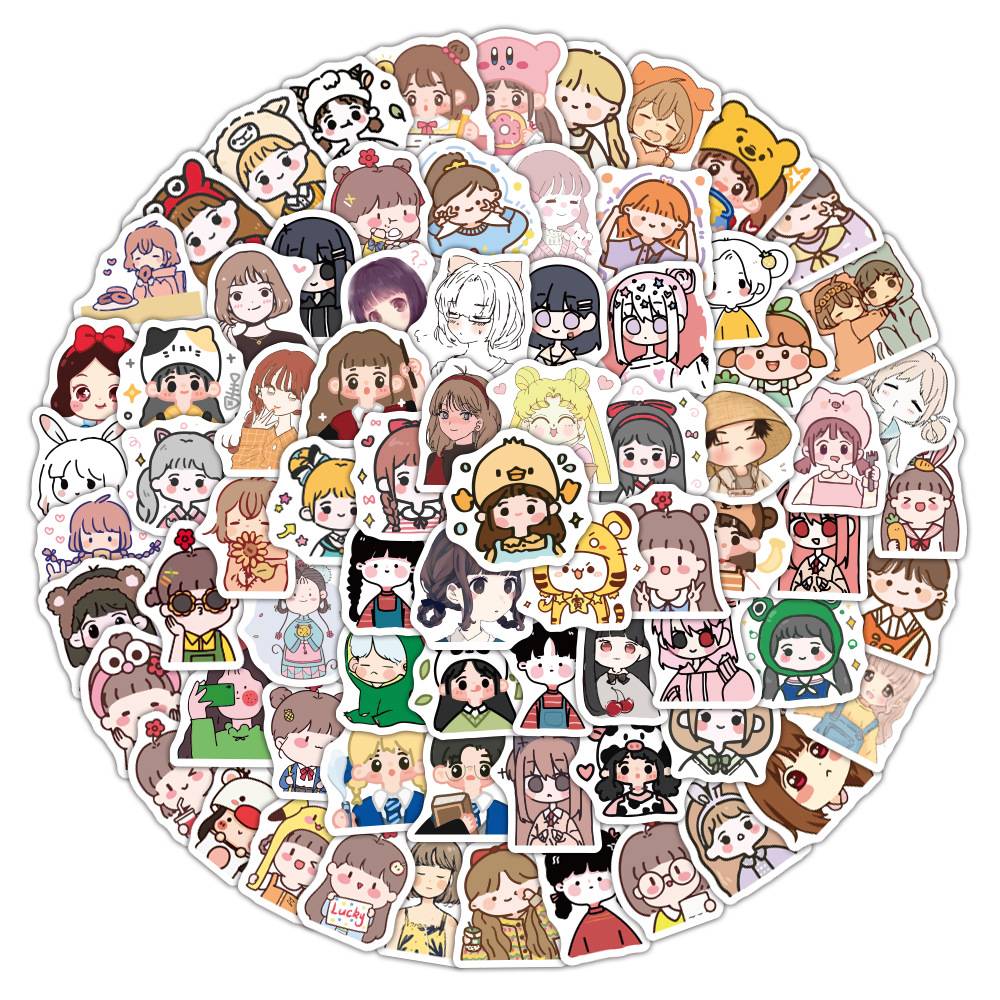 100 pcs Laptop Skateboard doodle Waterproof Sticker