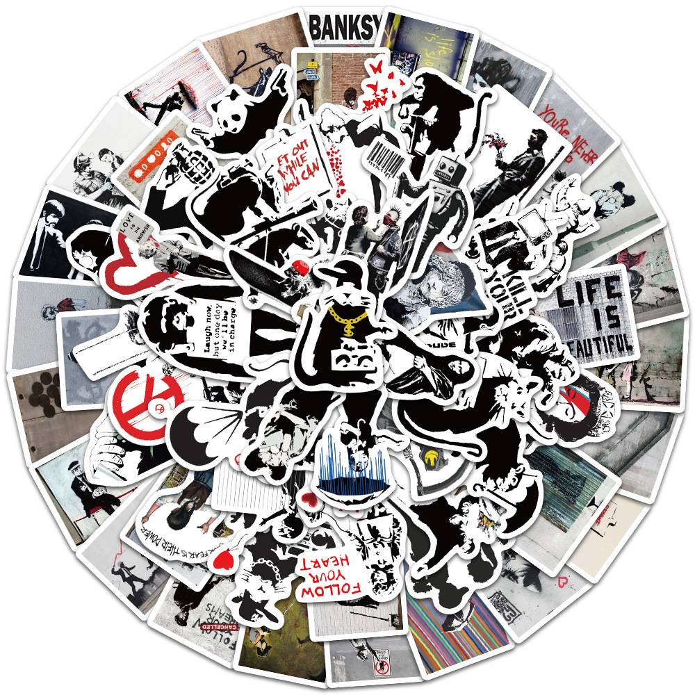 67 pcs Laptop Skateboard doodle Waterproof Sticker