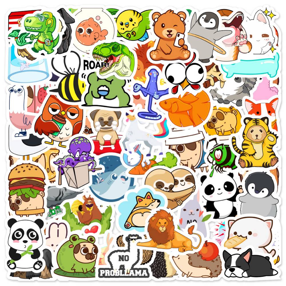 100 pcs Laptop Skateboard doodle Waterproof Sticker