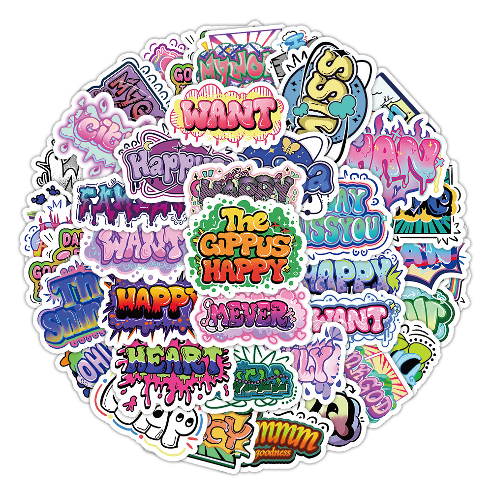 60 pcs Laptop Skateboard doodle Waterproof Sticker