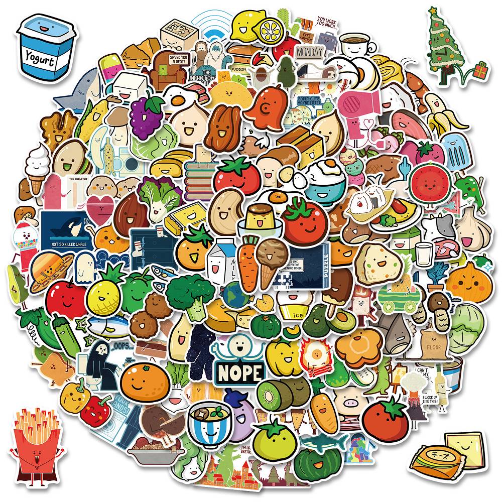150 pieces of fruit and vegetable stickers children's educational reward stickers fruit stickers fun stickers waterproof self-adhesive stickers wholesale