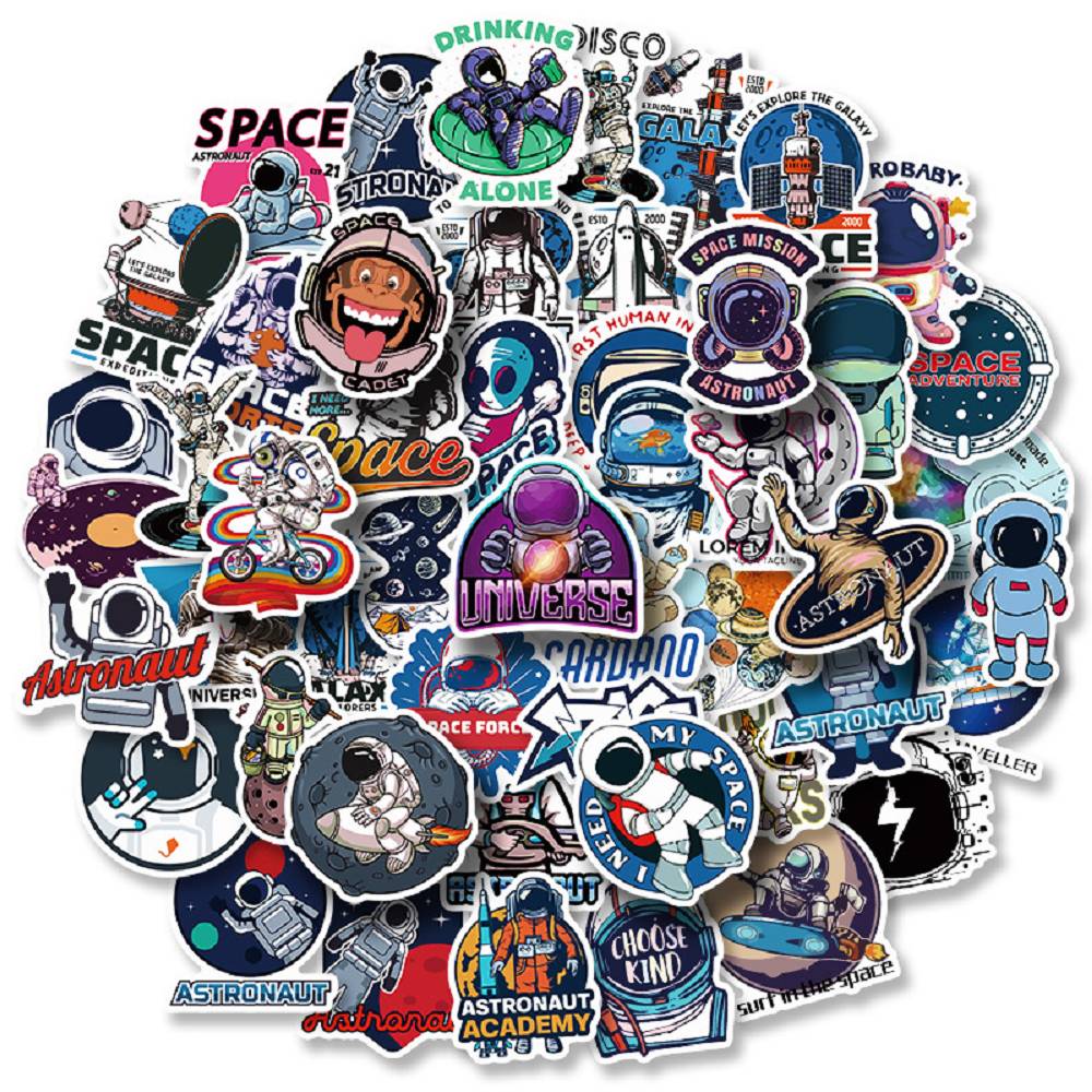 50 pieces of space planet astronaut stickers NASA dream universe space astronaut sticker space station spot