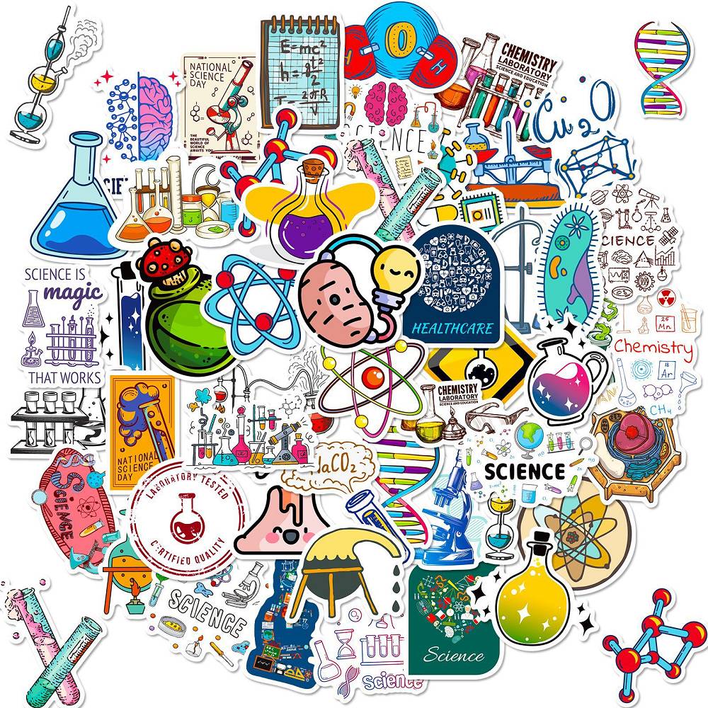 50 pieces of laboratory science laboratory stickers new scientific chemistry laboratory beaker graffiti stickers