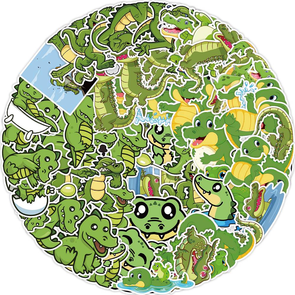 50 little crocodile stickers