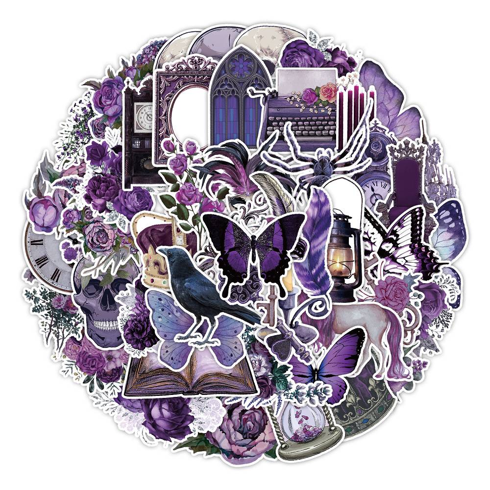 50 pcs of purple and dark Roland series graffiti stickers