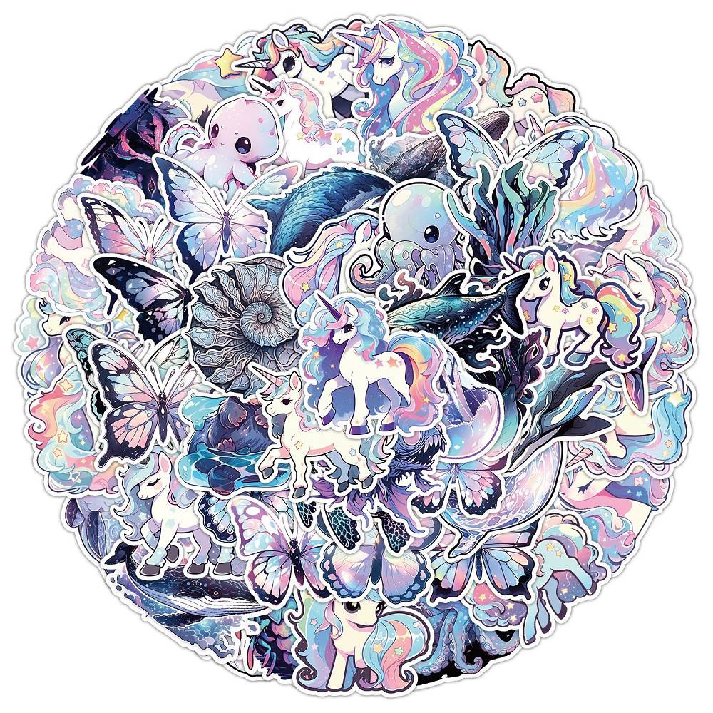 50 PCS Unicorn Holographic Sticker