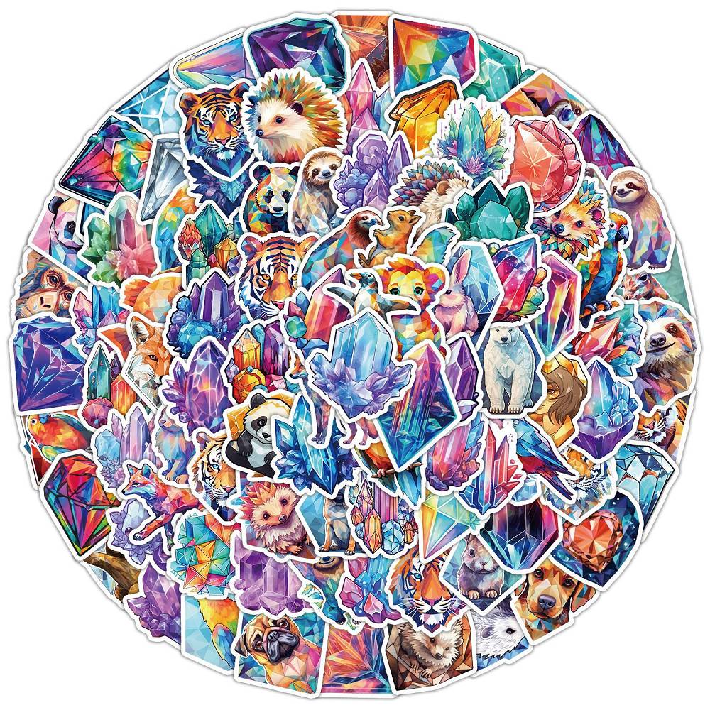 100 PCS Symphony Crystal Animal Graffiti Stickers