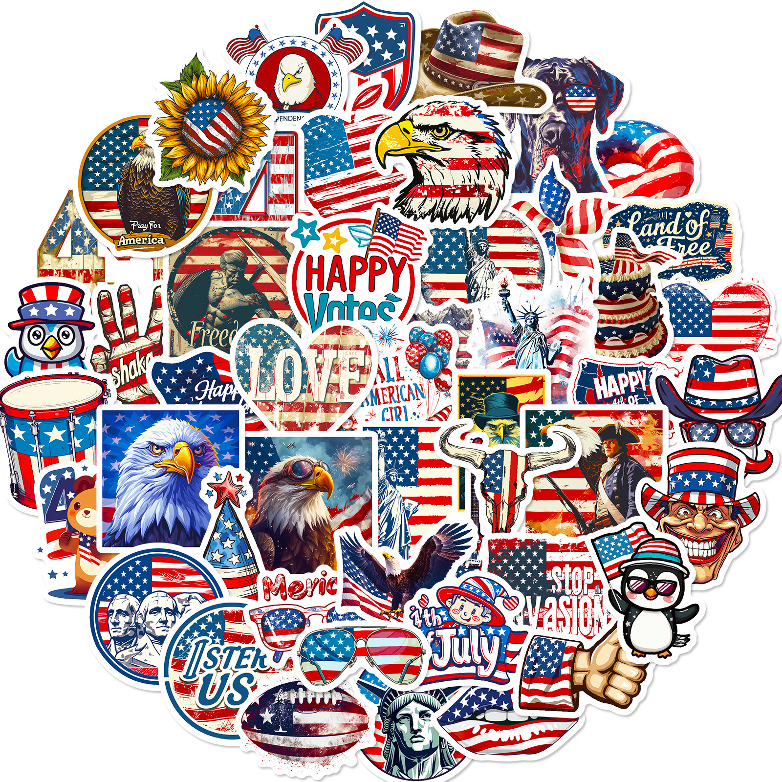 50 Independence Day Stickers