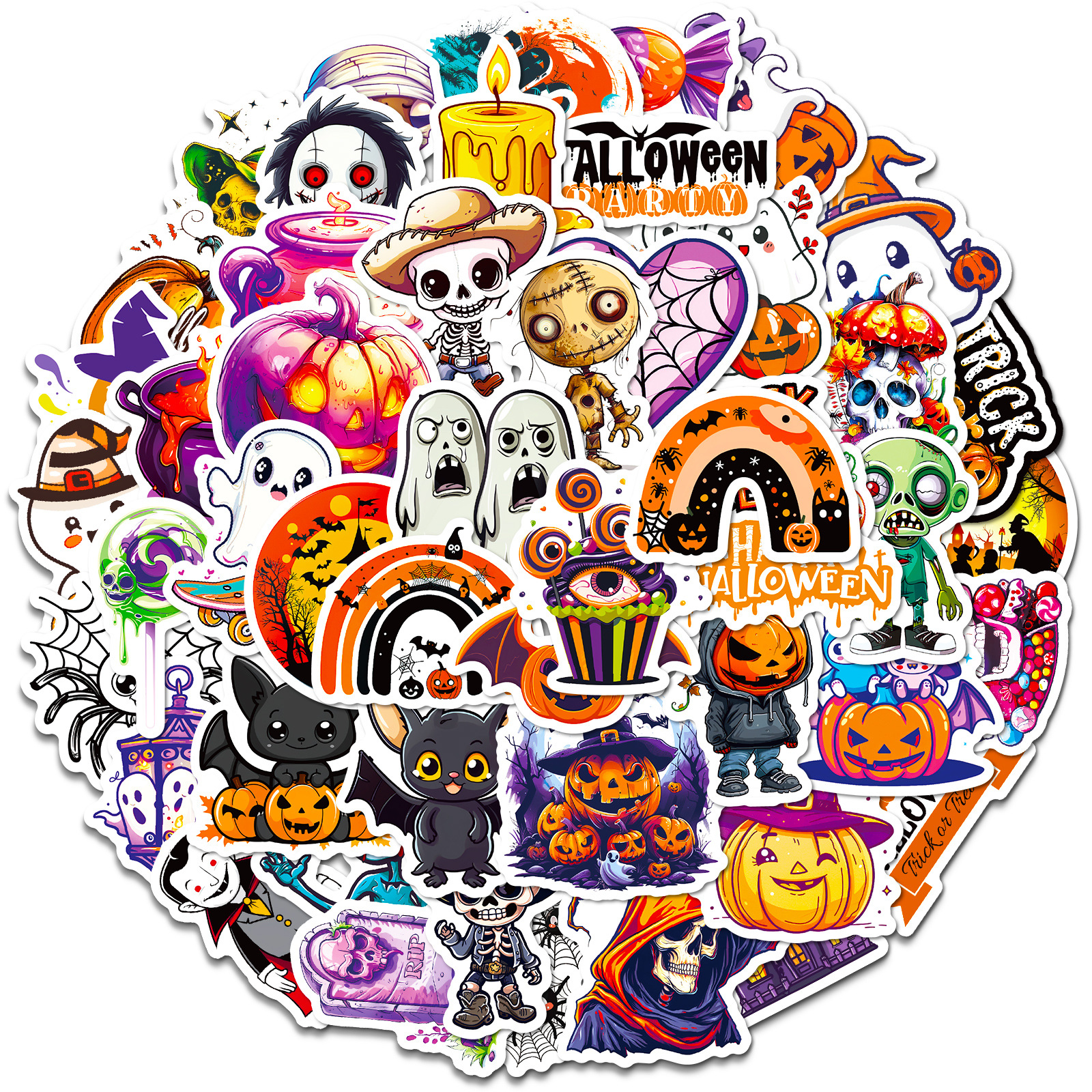 50 Halloween Day Doodle Stickers