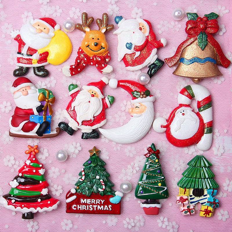 Random Mix 10 pcs Christmas gift resin DIY accessories