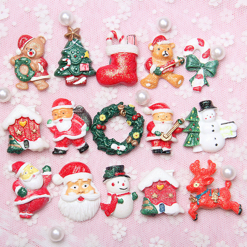 Random Mix 10 pcs Christmas gift resin DIY accessories