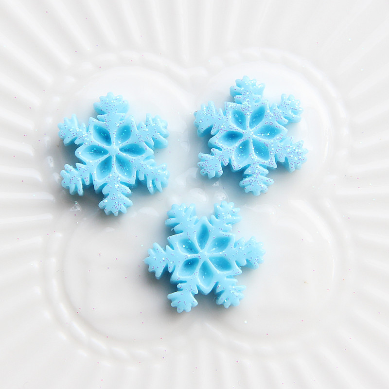 Random Mix 10 Blue Christmas snowflakes resin DIY accessories
