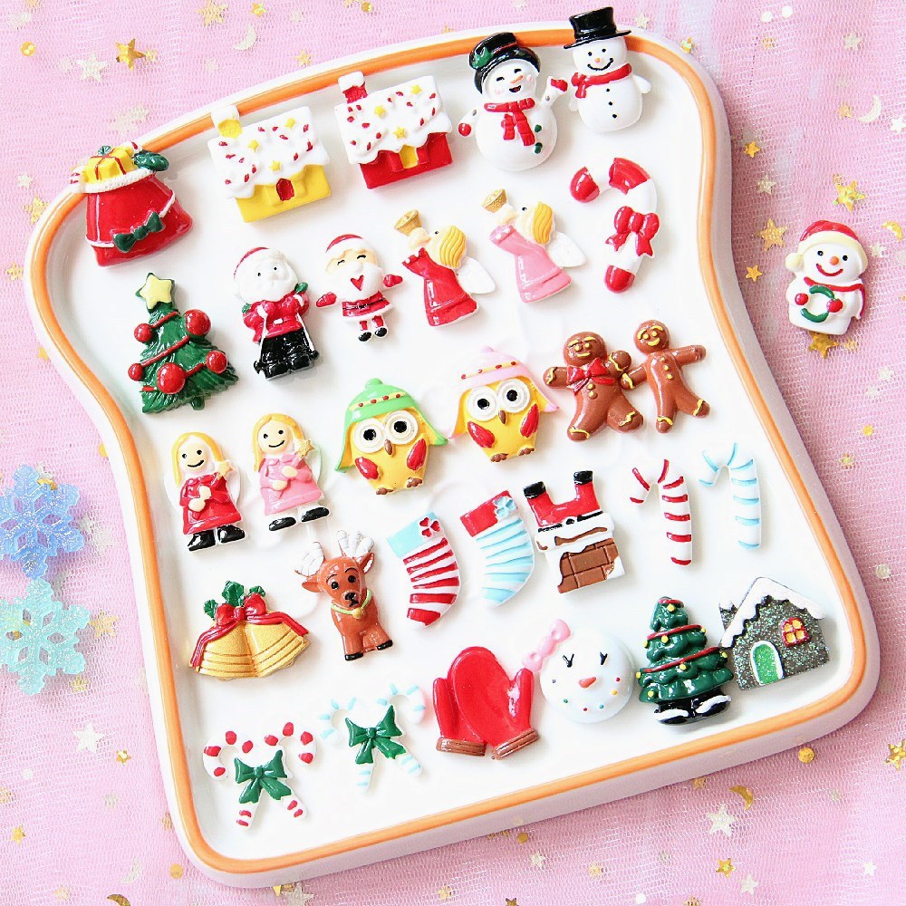 Random Mix 20 Christmas gift resin DIY accessories