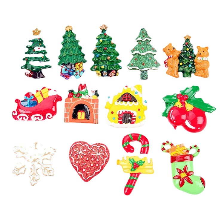 Random Mix 10 Christmas gift resin DIY accessories