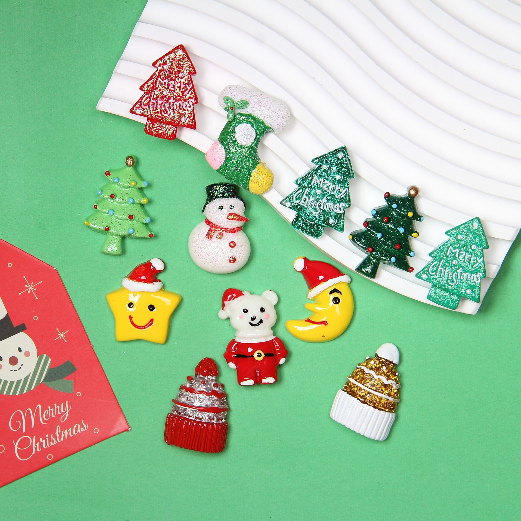 Random Mix 10 Christmas gift resin DIY accessories