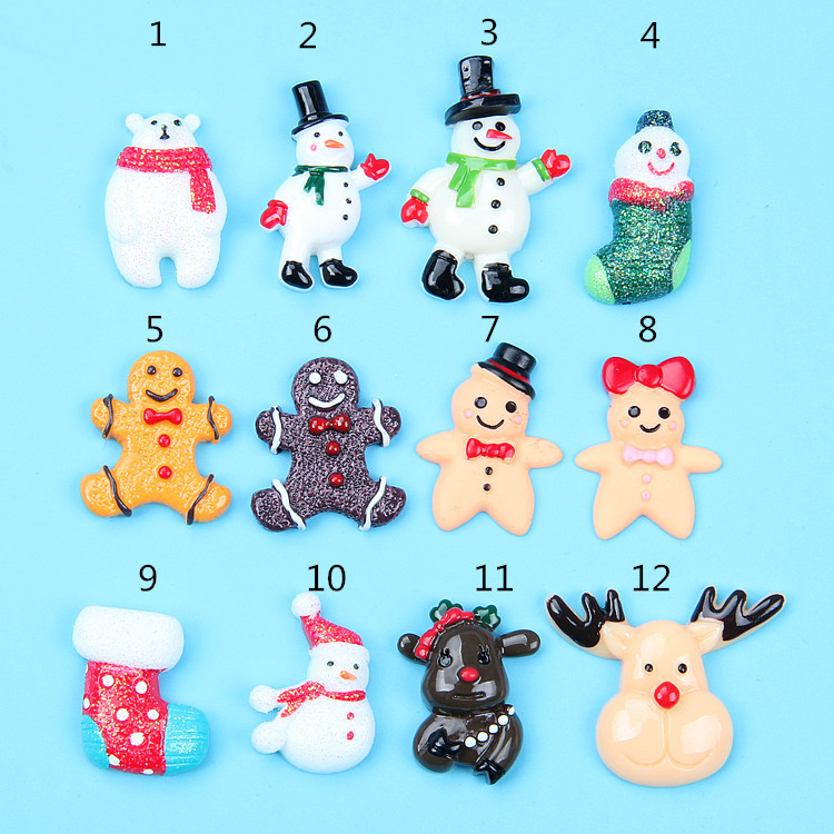 Random Mix 10 Christmas gift resin DIY accessories