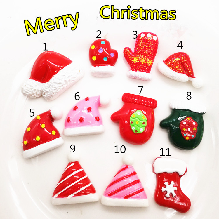 Random Mix 10 Christmas gift resin DIY accessories