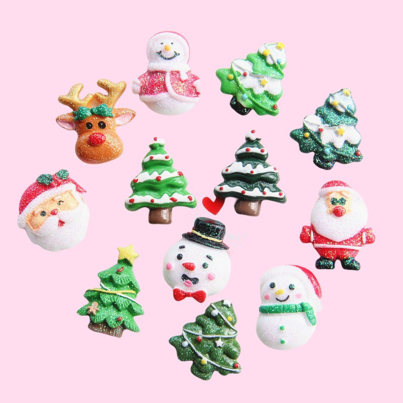 Random Mix 10 pcs Christmas gift resin DIY accessories