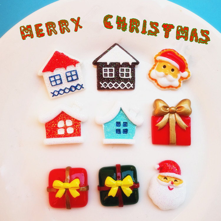 Random Mix 10 pcs Christmas gift resin DIY accessories