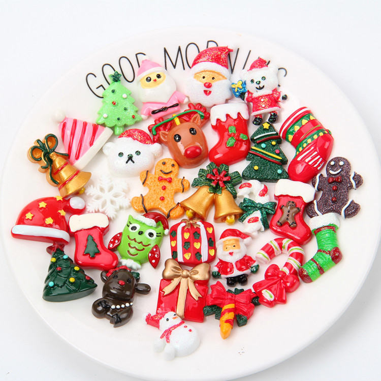 Random Mix 200 pcs Christmas gift resin DIY accessories