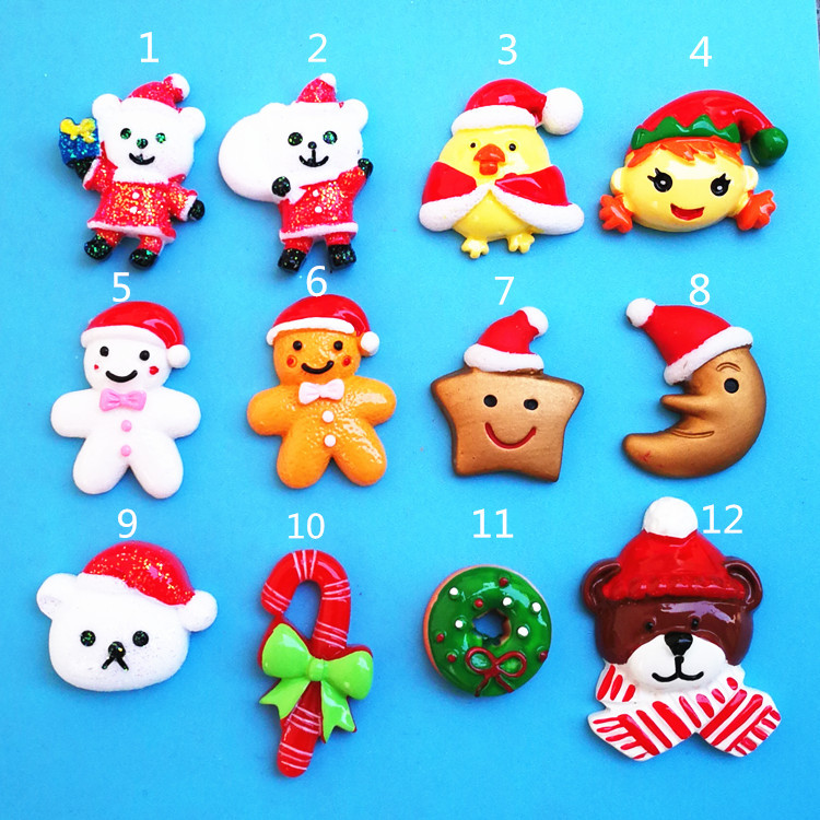 Random Mix 10 pcs Christmas gift resin DIY accessories