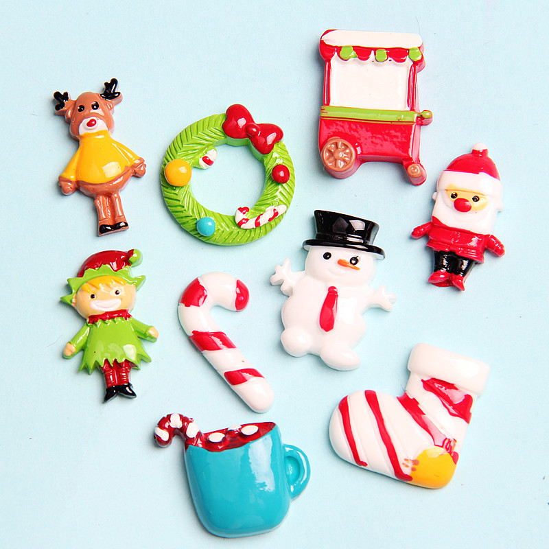 Random Mix 10 pcs Christmas gift resin DIY accessories