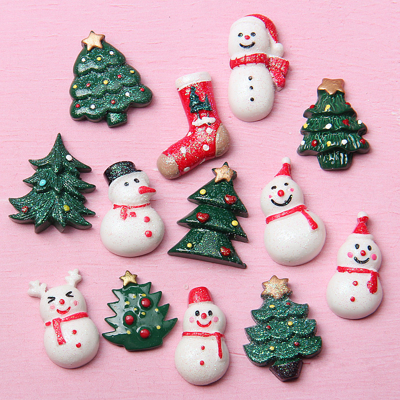 Random Mix 10 pcs Christmas gift resin DIY accessories