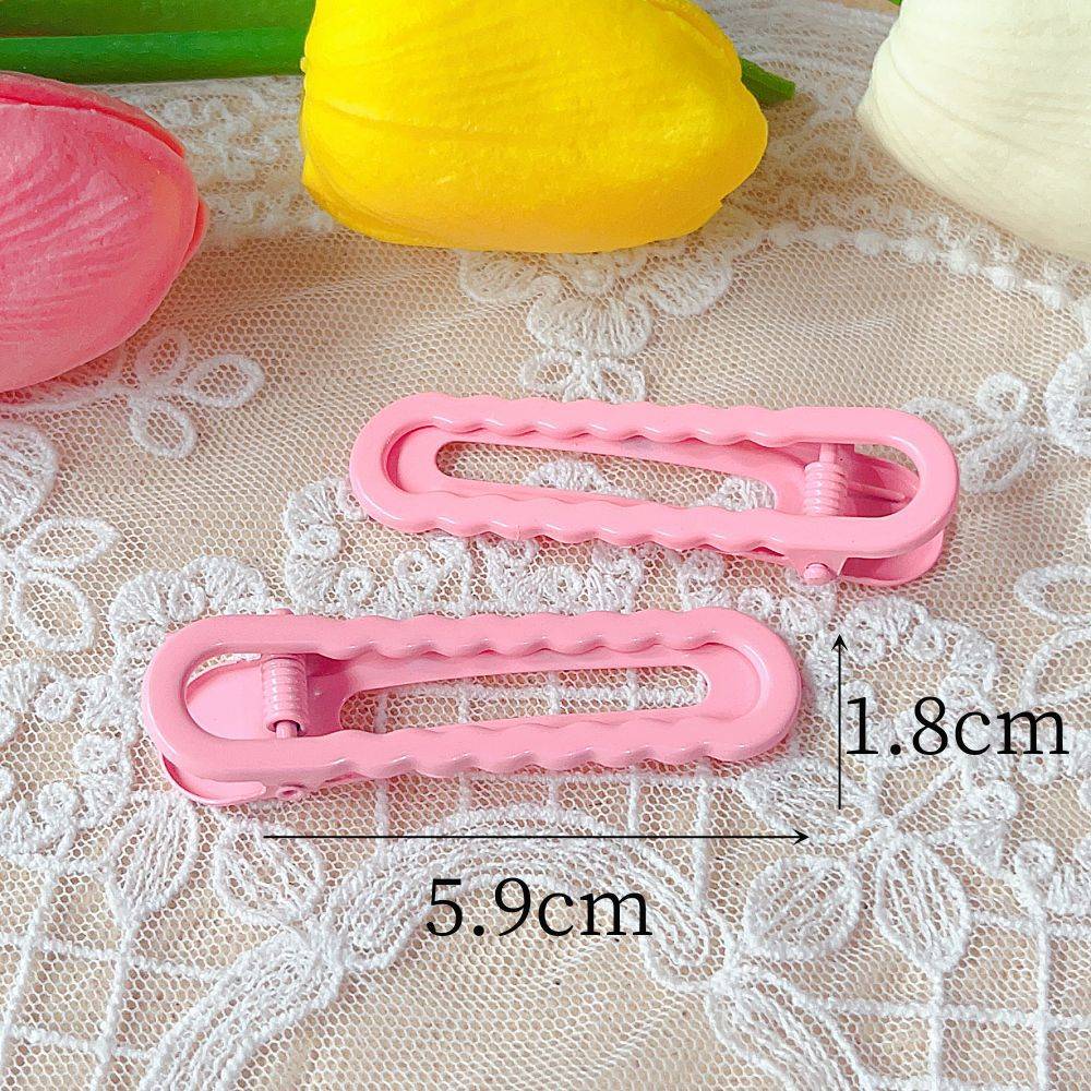 6*1.8cm electroplated macaron color wavy hair clip