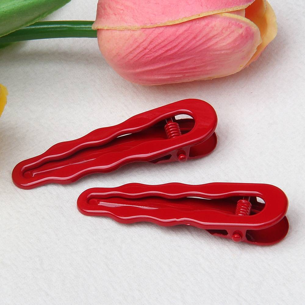 6cm glossy wavy water drop hair clip