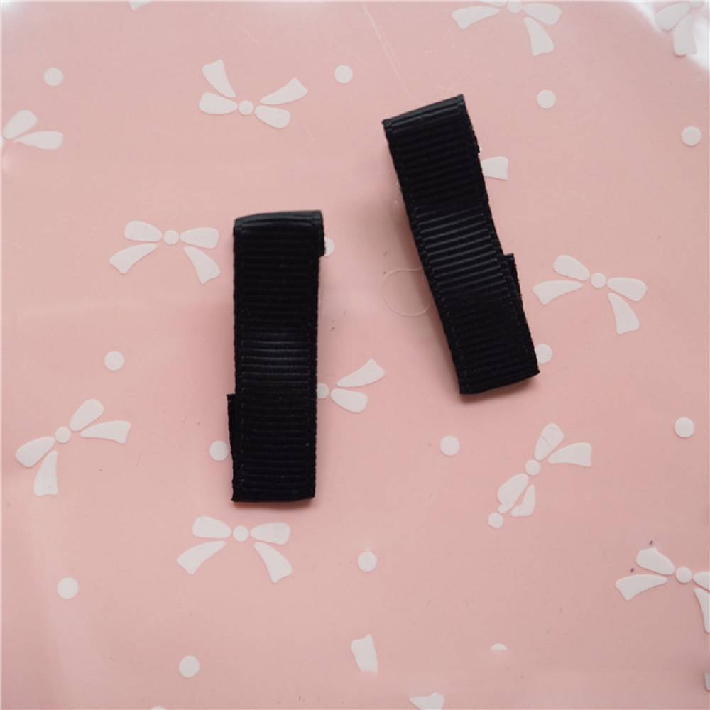 3.5CM candy color ribbed satin ribbon semi-edged hairpin