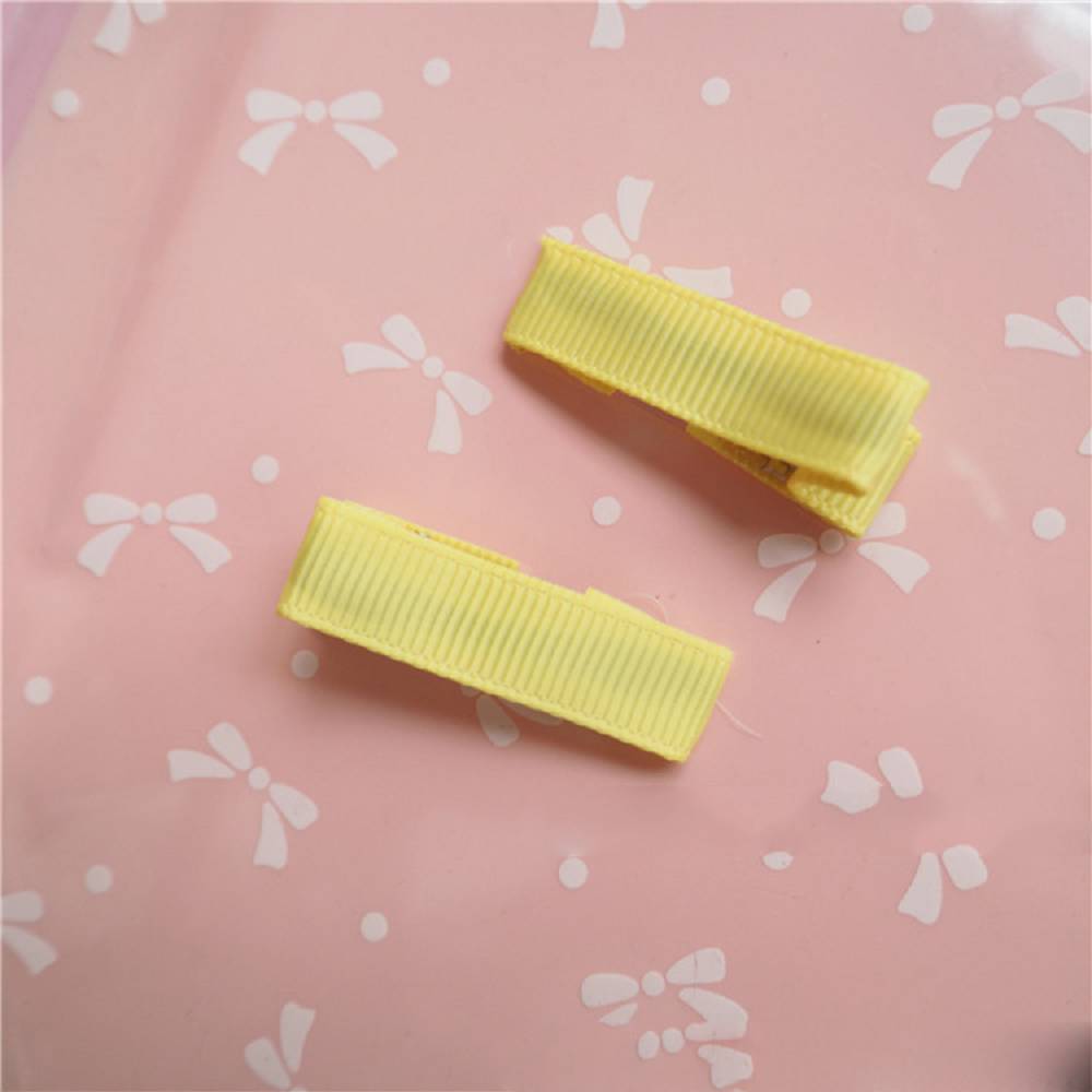 3.5CM candy color ribbed satin ribbon semi-edged hairpin