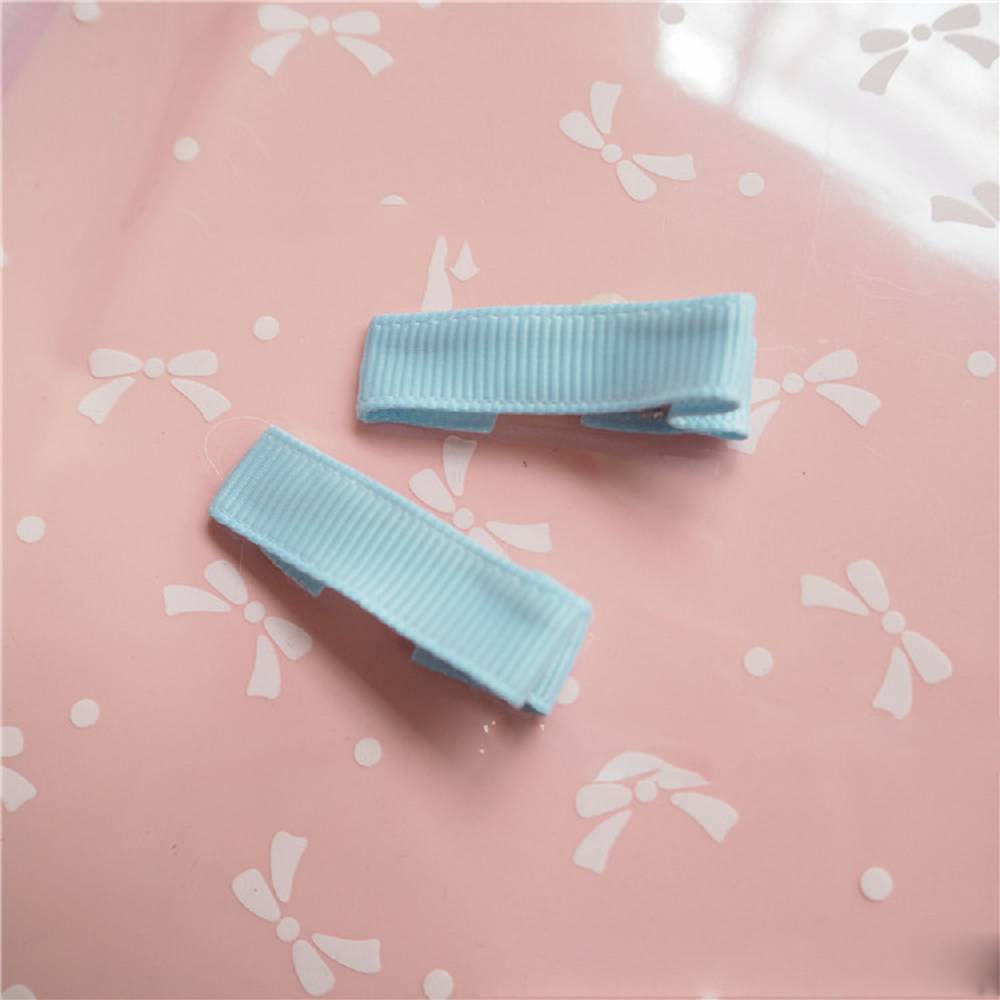 3.5CM candy color ribbed satin ribbon semi-edged hairpin