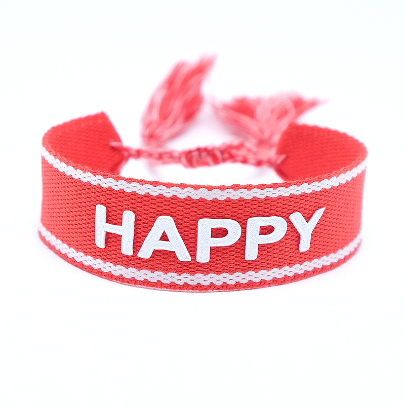 Cotton Rope HAPPY Bracelet Mother's Day Valentine's Day