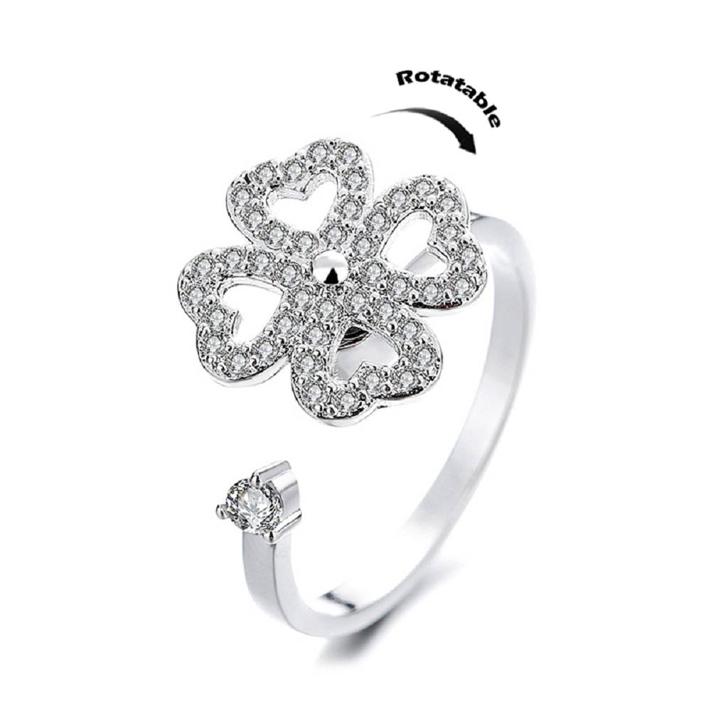 Four leaf clover Rotating Ring