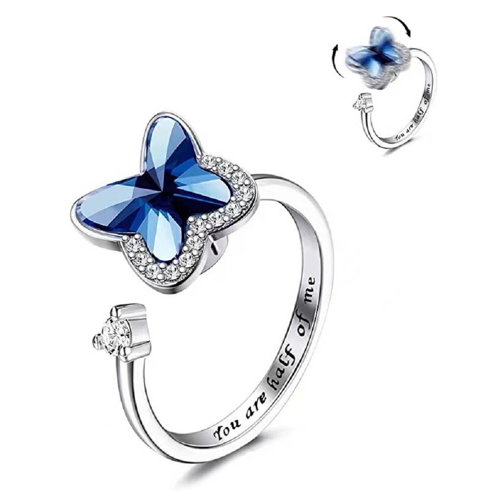 Butterfly lettering rotatable ring