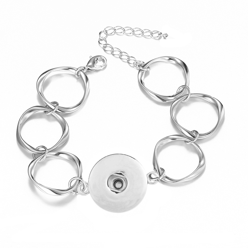 20mm snap button bracelet Jewelry sliver plated