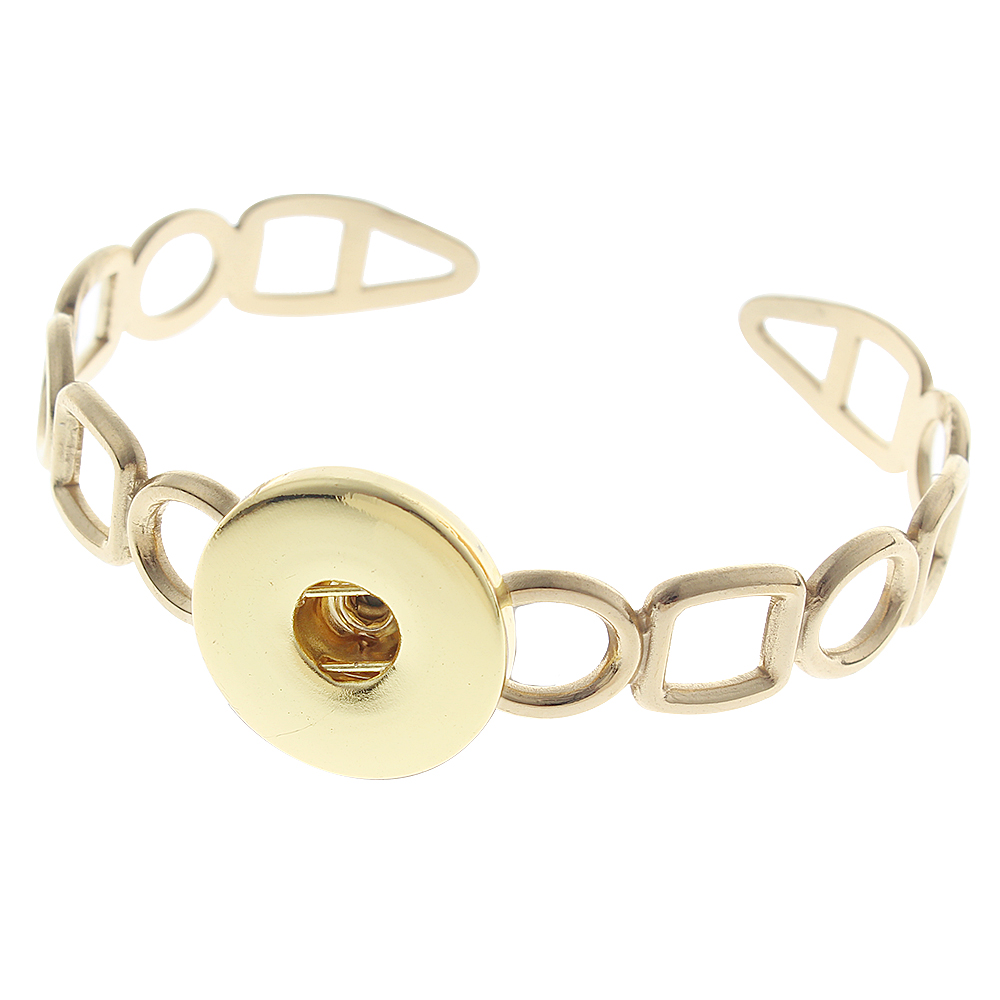 20mm Fashion geometric hollow stainless steel snap bracelet