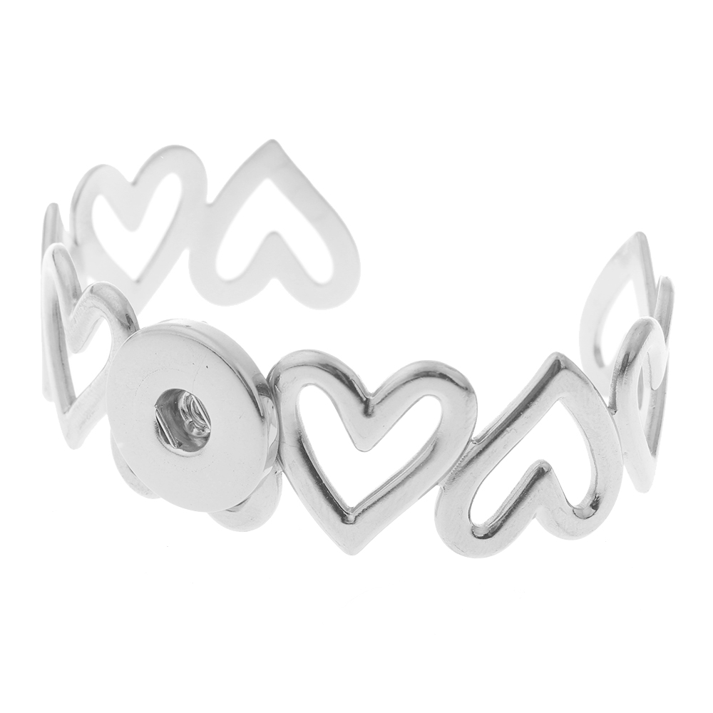 20mm Fashion geometric hollow stainless steel snap bracelet