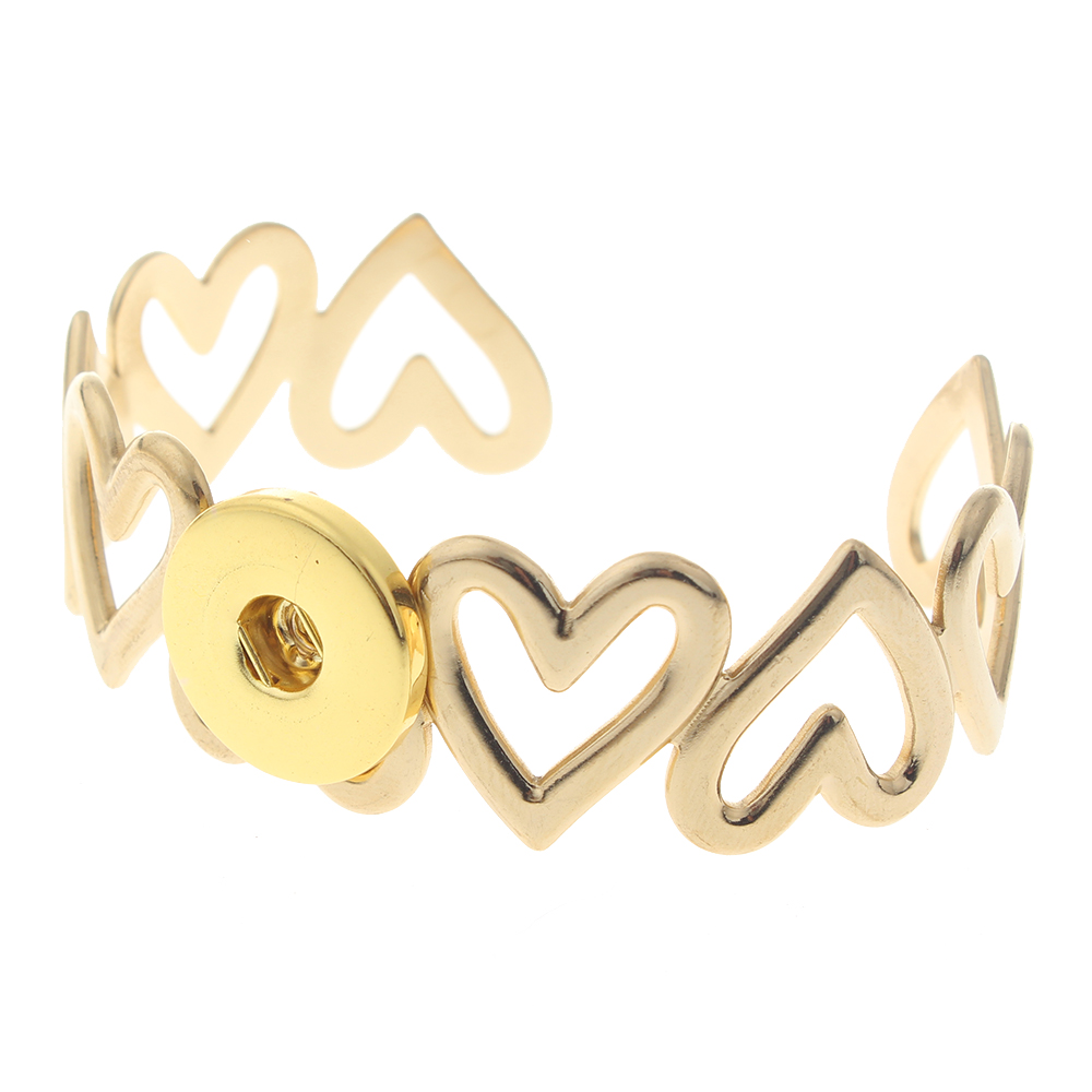 20mm Fashion geometric hollow stainless steel snap bracelet