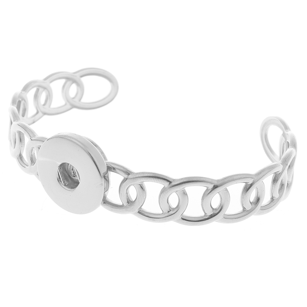 20mm Fashion geometric hollow stainless steel snap bracelet