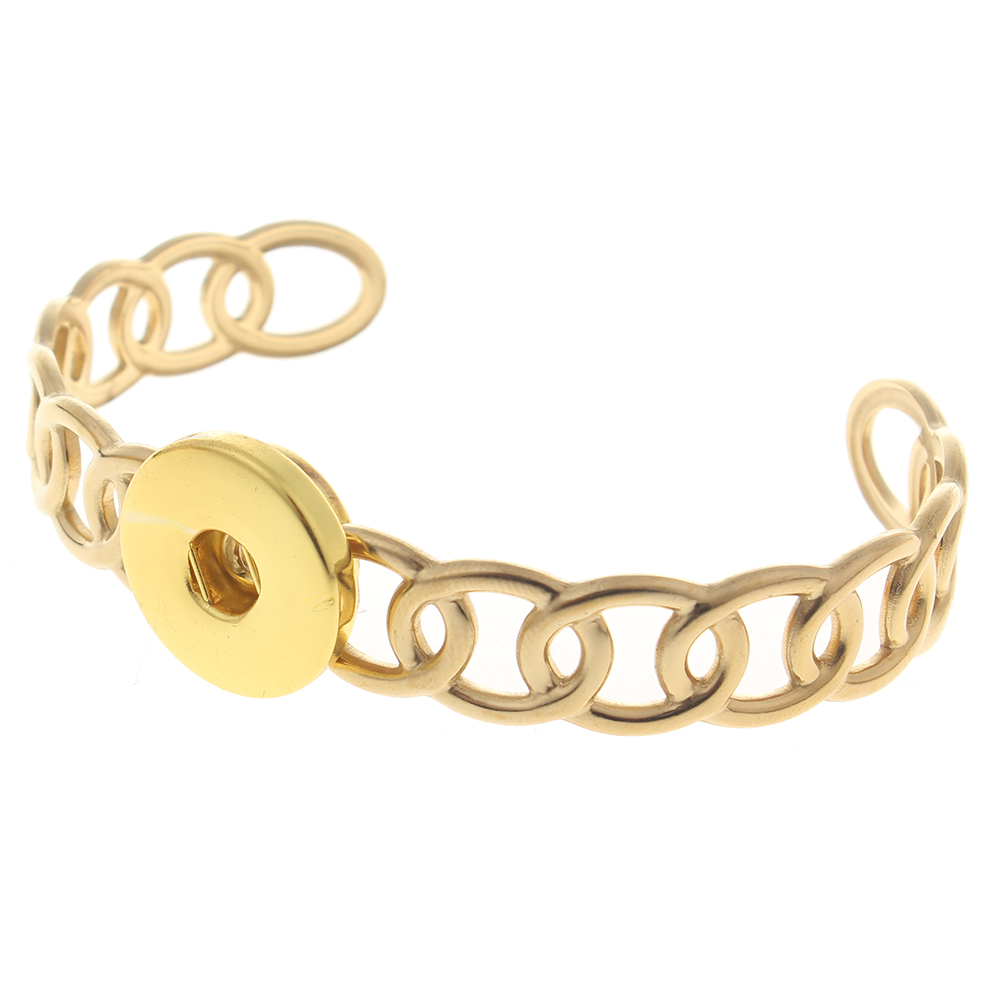 20mm Fashion geometric hollow stainless steel snap bracelet