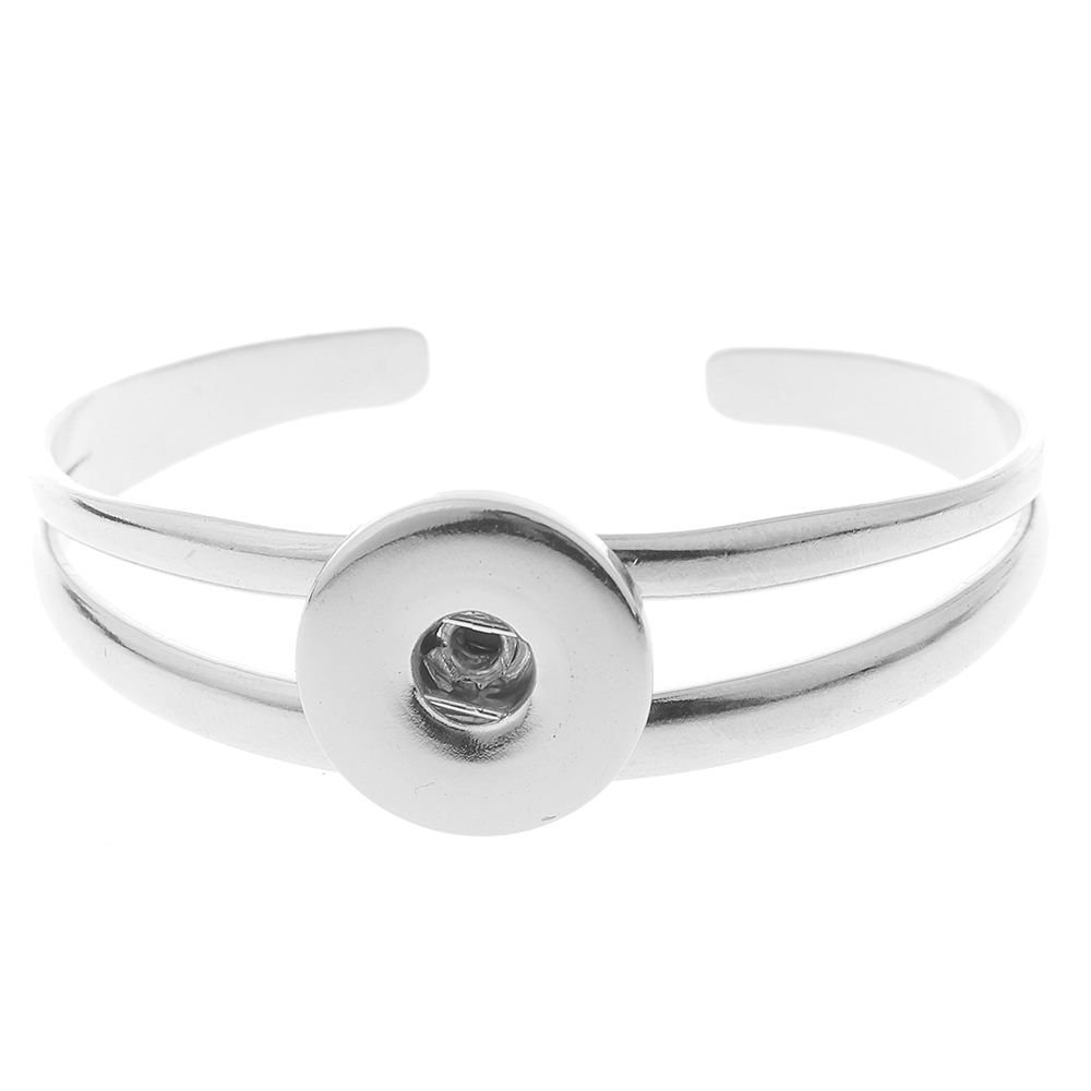 20mm Fashion geometric hollow stainless steel snap bracelet