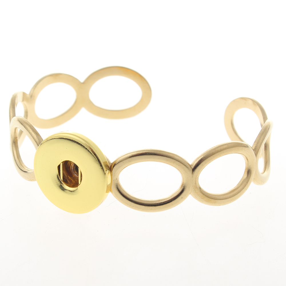 20mm Fashion geometric hollow stainless steel snap bracelet