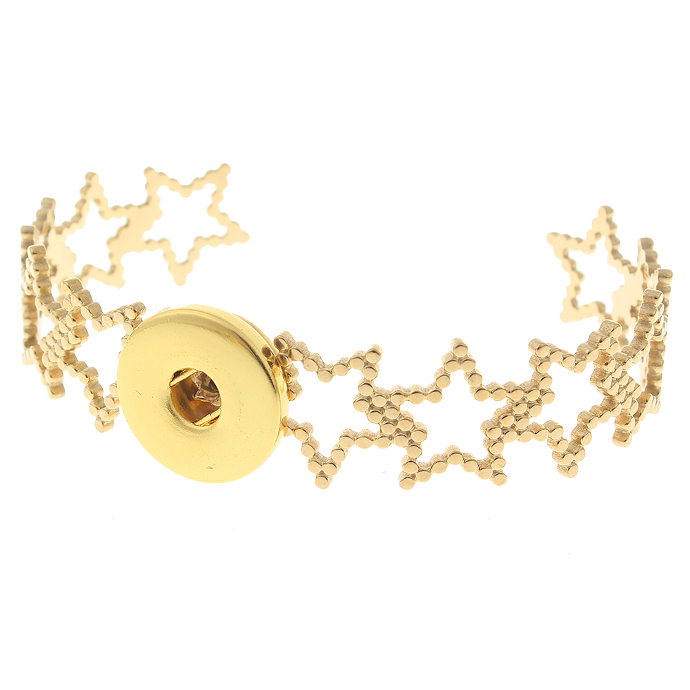 20mm Fashion geometric hollow stainless steel snap bracelet