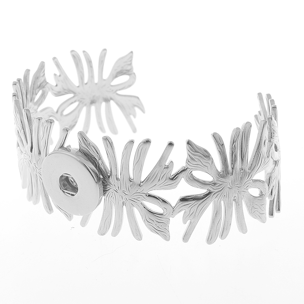 20mm Fashion geometric hollow stainless steel snap bracelet