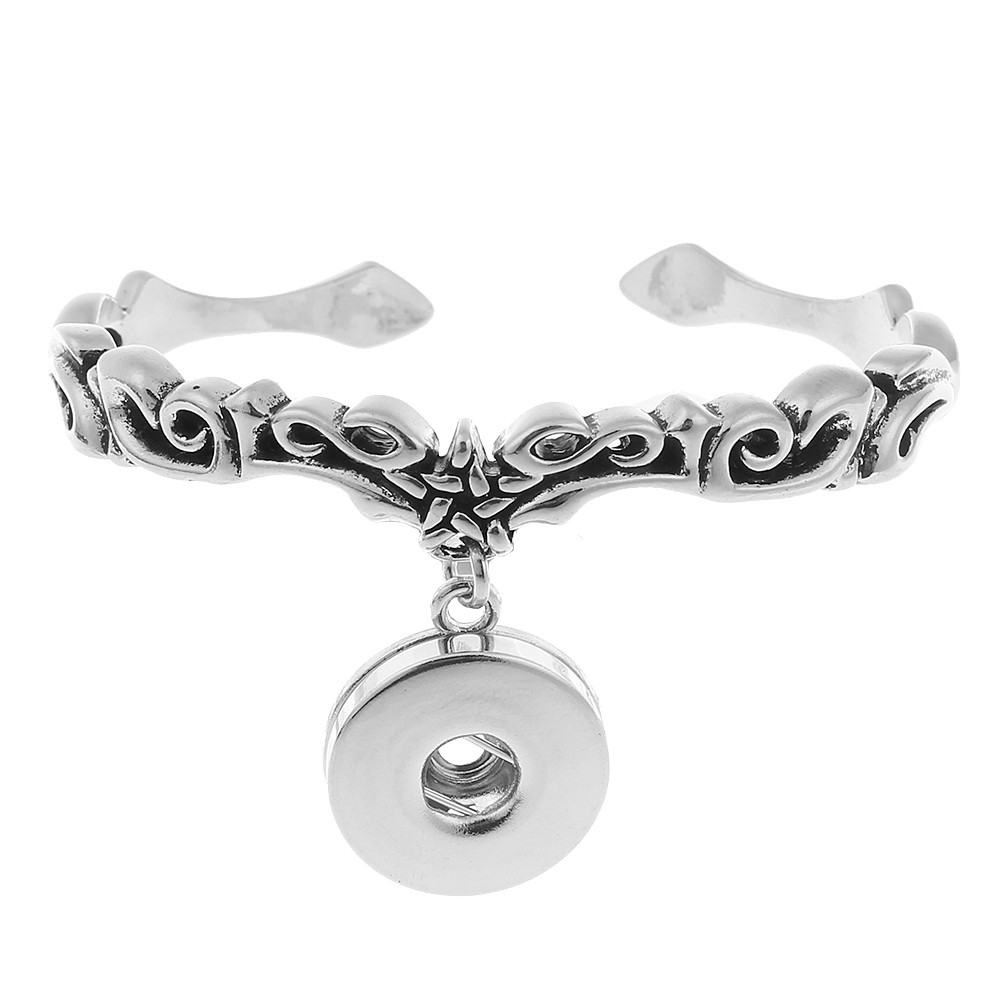 Personalized retro-style open snaps bracelet Fit 20mm snap buttons