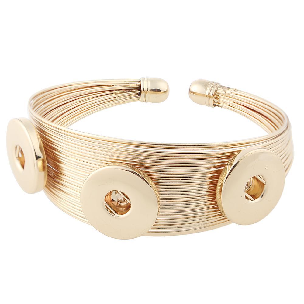 Gold-plated 3 buttons 20mm snaps bangle