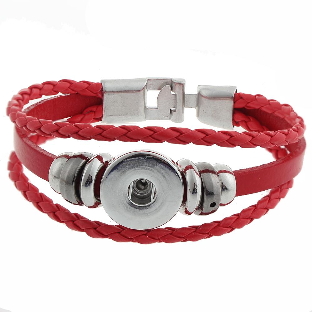 20MM Leather bracelet Snap Bracelet Jewelry