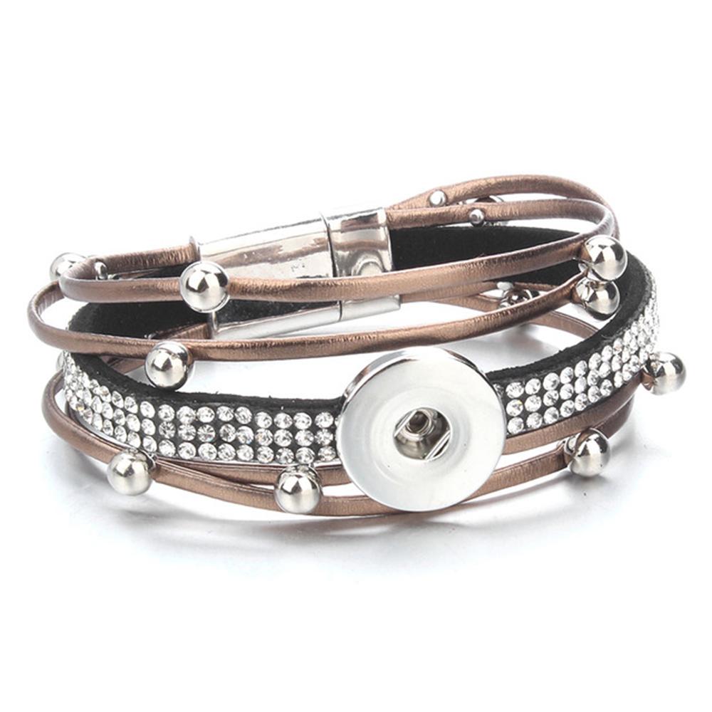 20MM Leather bracelet Snap Bracelet Jewelry