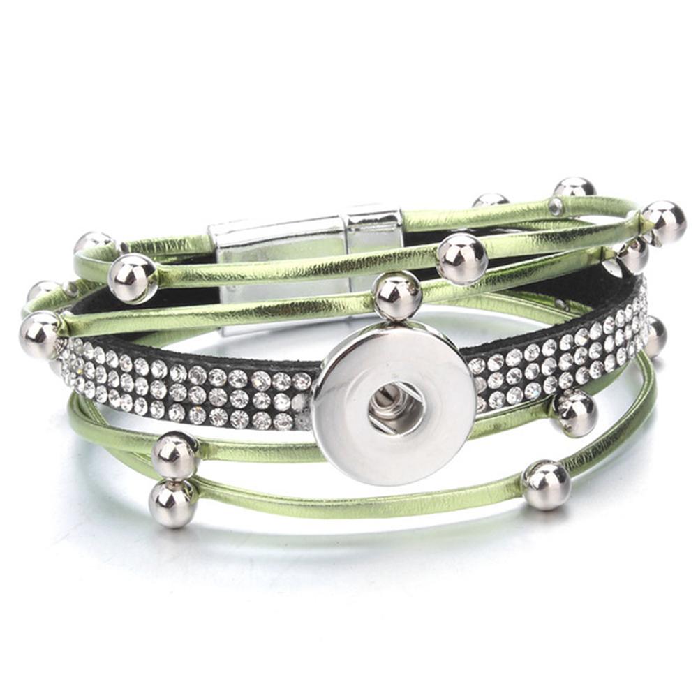 20MM Leather bracelet Snap Bracelet Jewelry
